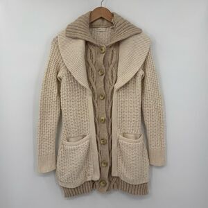 Anthropologie Sleeping On Snow Fisherman’s Companion Sweatercoat | Cream | Small